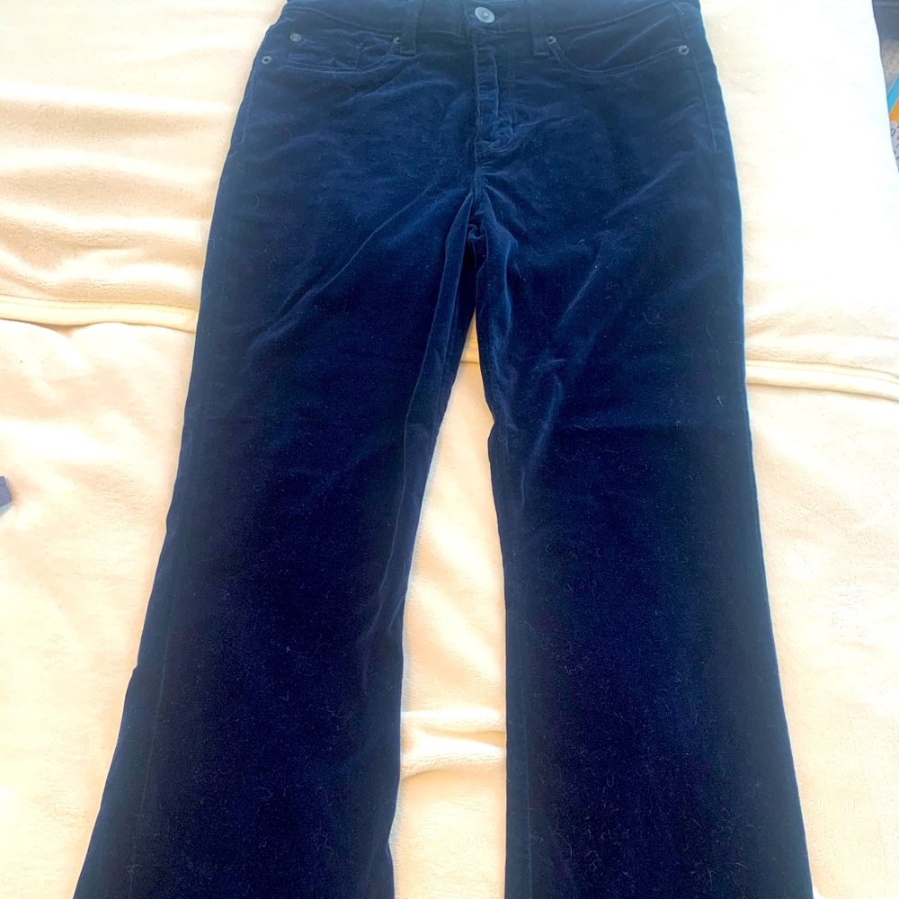 Navy Hudson Jeans Velour Pants